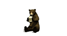 bear with honey pot