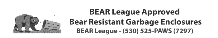 BEAR League Approved bear resistant garbage enclosures