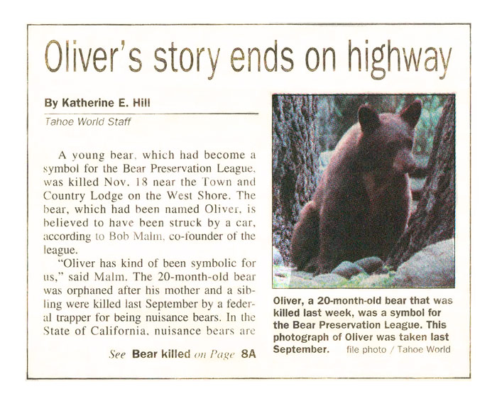 Oliver's story ends on highway